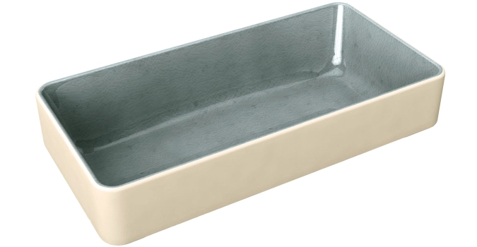 Nara bowl deep rectang. grey 18x9cm