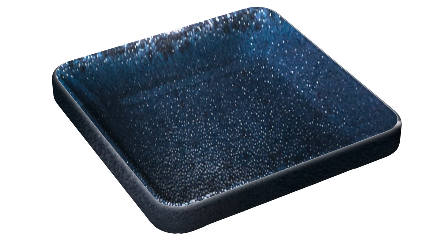 Nara bowl flat square black 9x9cm