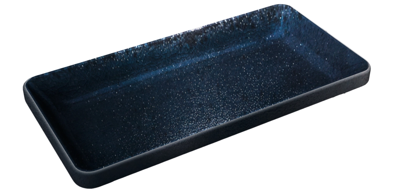 Nara bowl flat rectangular black 18x9cm