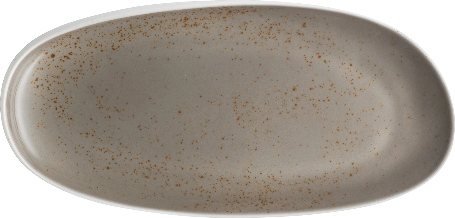 Pottery Unique Lightgrey Platte asymmetrisch coupe 26x13cm