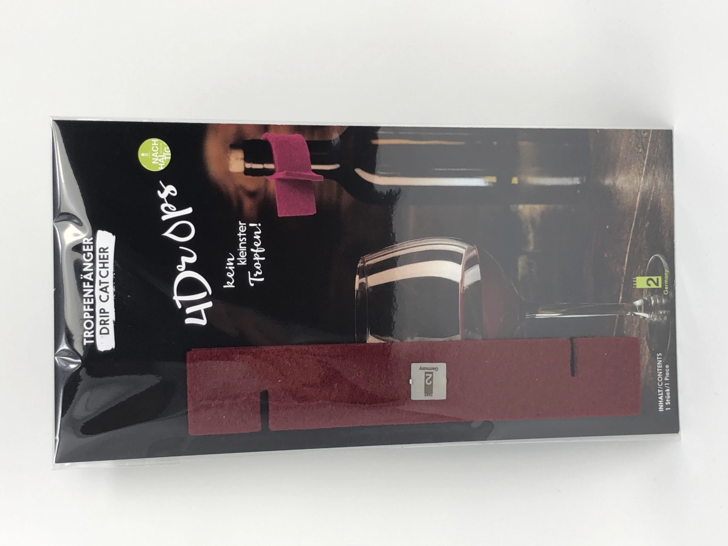 Attrape-gouttes en feutre et acier inoxydable, rouge