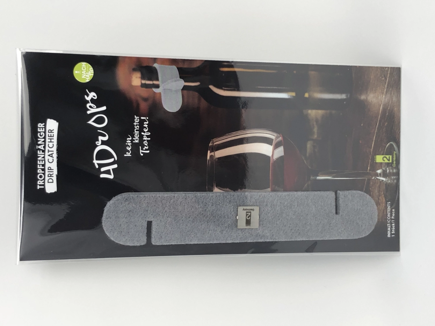 Attrape-gouttes en feutre et acier inoxydable, gris