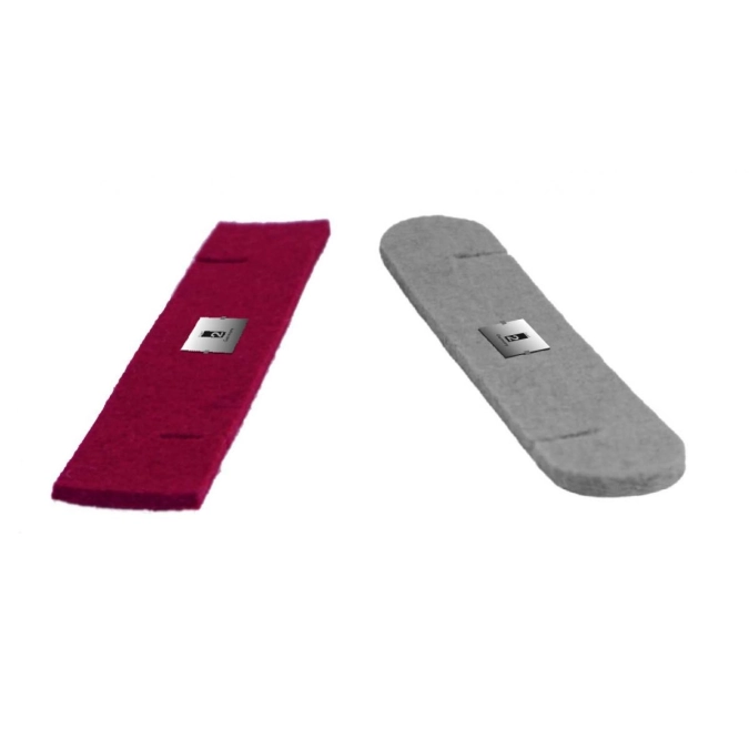 Lot de 2 attrape-gouttes en feutre et inox, rouge et gris