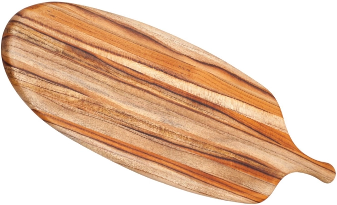 Planche à servir en teck "canoe", 67.5x21.5x1.2 cm