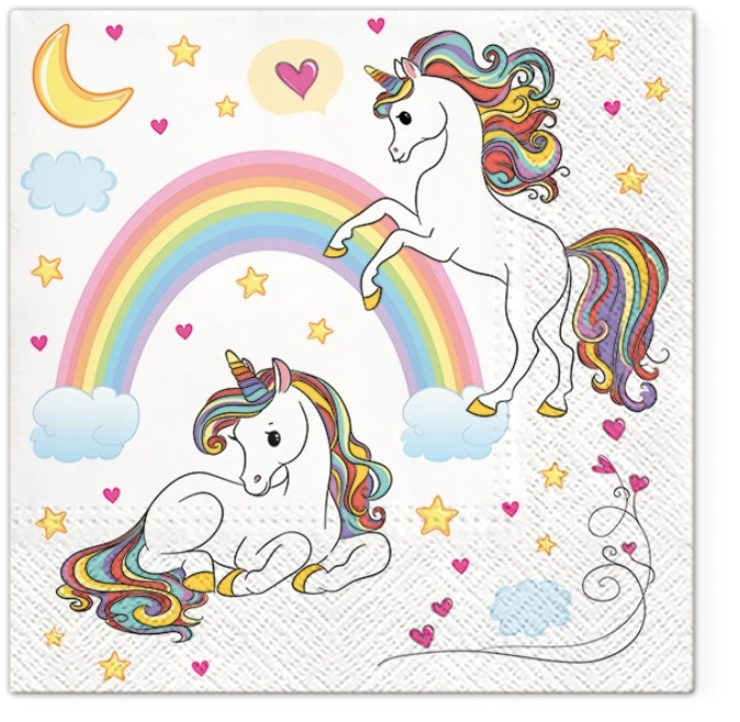 Servietten Lunch 20x Rainbow Party 33x33cm