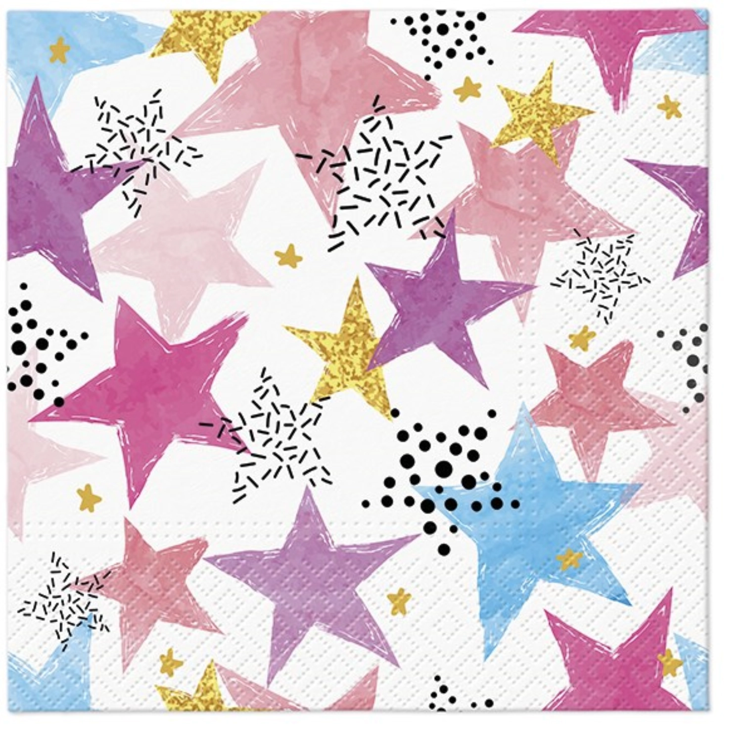 Serviettes de table Lunch 20x Star Party 33x33cm