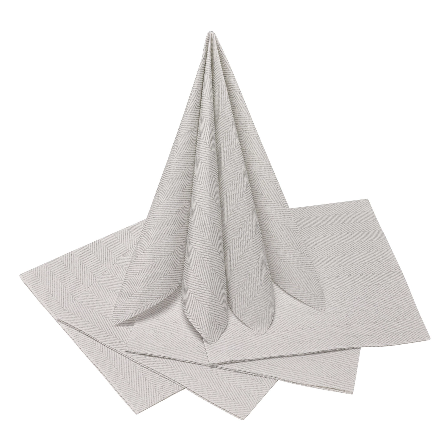 Serviette de table 40x40, herring bone gris argenté, 15 pcs.