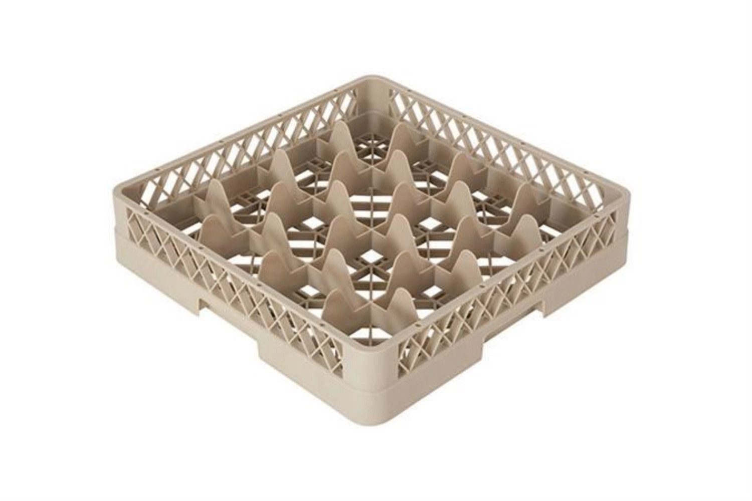 Corbeille à verres 16 ff verre D9 à 11.4cm H max 8.5cm beige
