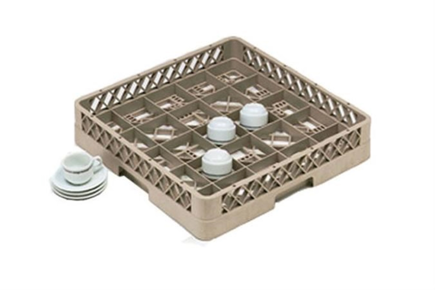 Tassenkorb 25 Fächer 9x9cm beige H max 8.5cm