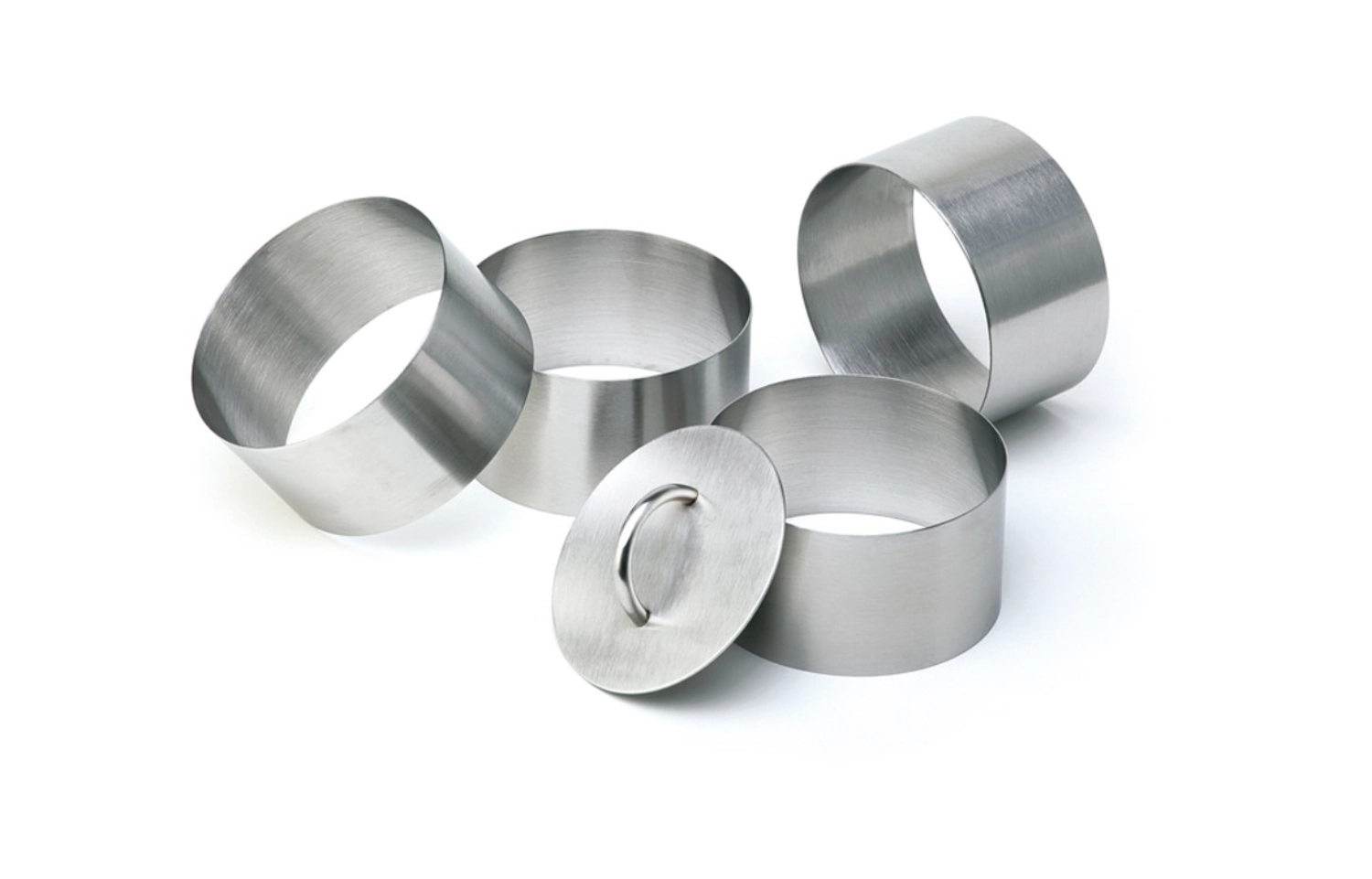 Jeu de cercles à mousse inox, ronds