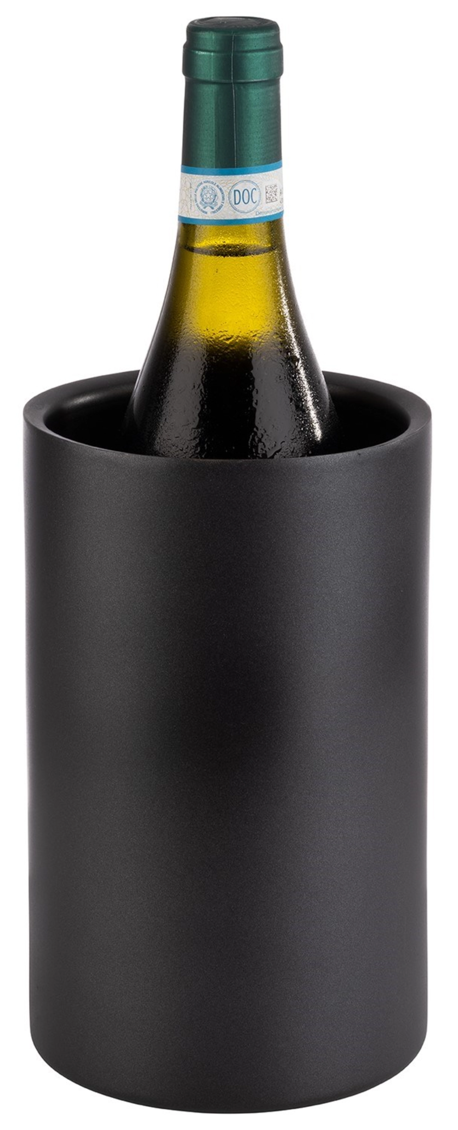 Rafraîchisseur de bouteille double paroi, D12cm, H20cm, noir