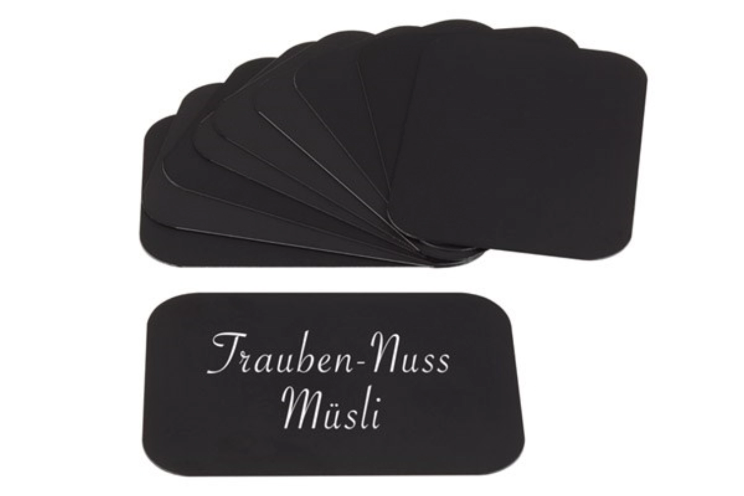 10er Set Beschriftungskarten PVC schwarz 7.5x5cm