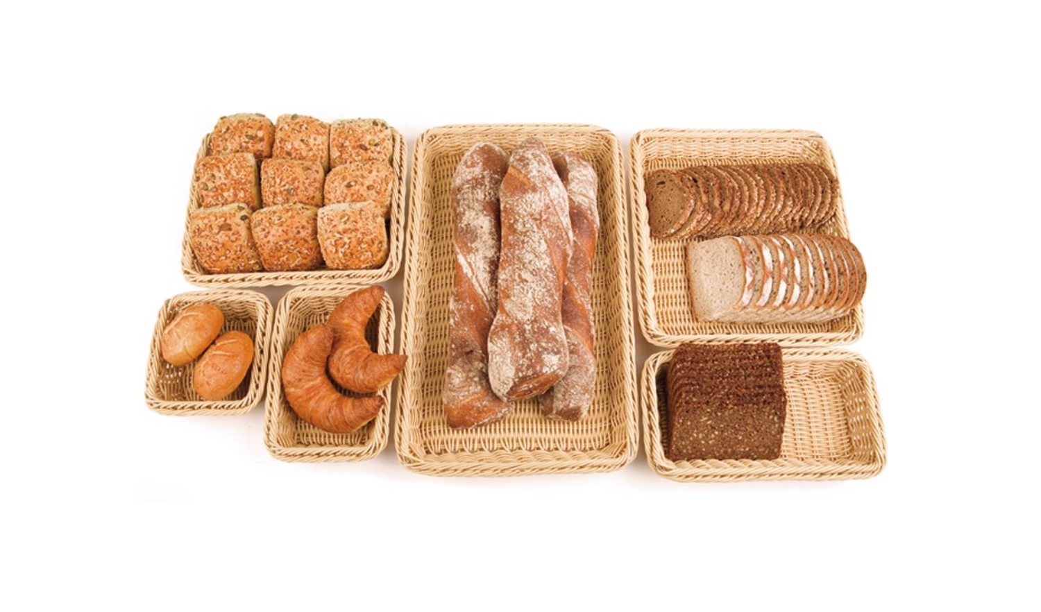 Poly Rattan Flechtkorb GN 1/4, ca. 26.4x16.2cm, H6.5cm