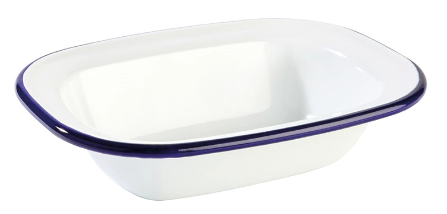 Schale ENAMELWARE 18x13.5cm H4cm, weiss