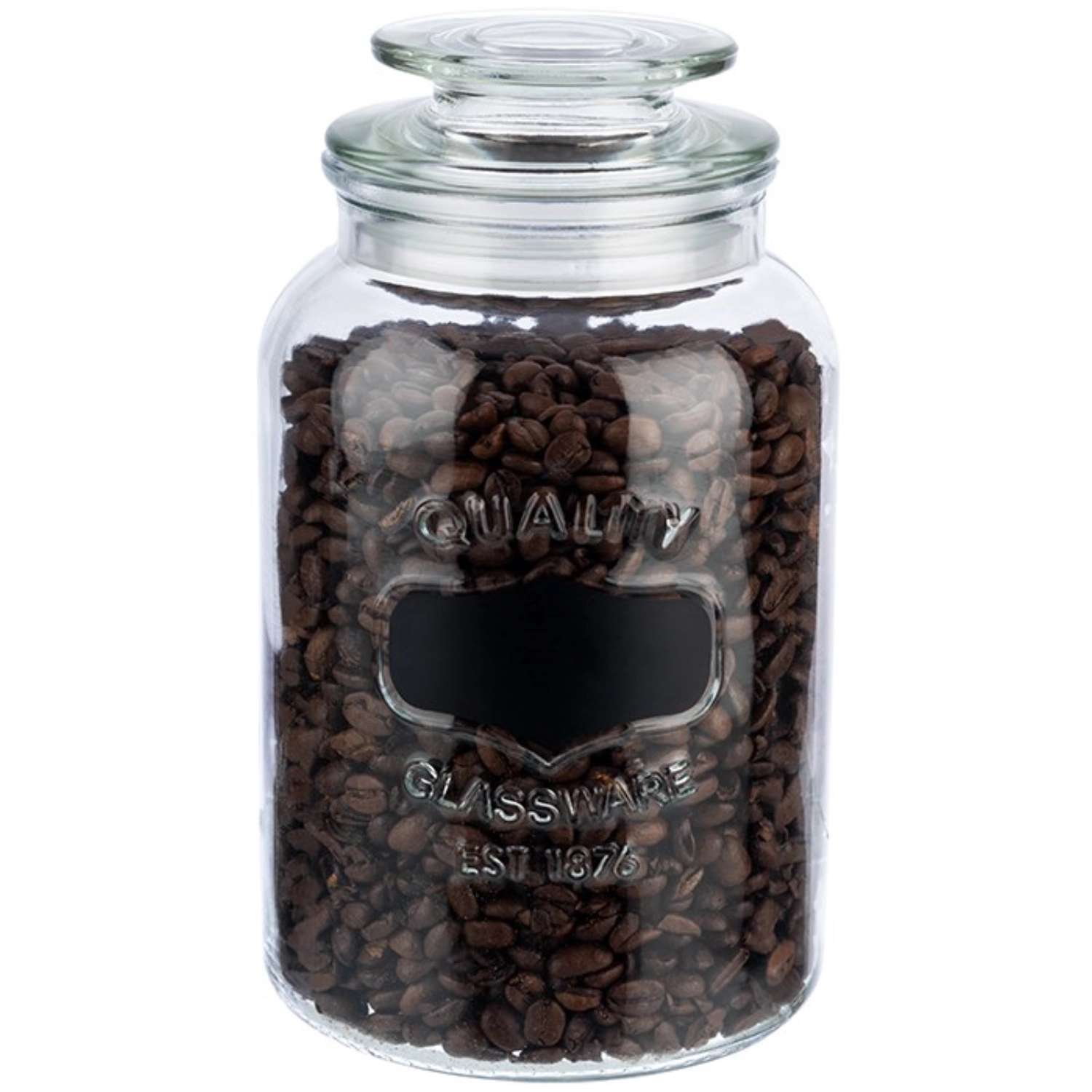 Canister verre à provisions D12cm H21cm 1.5lt.