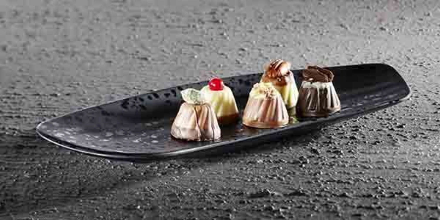 Plateau Glamour, noir, mélamine, 30x11cm, H3cm