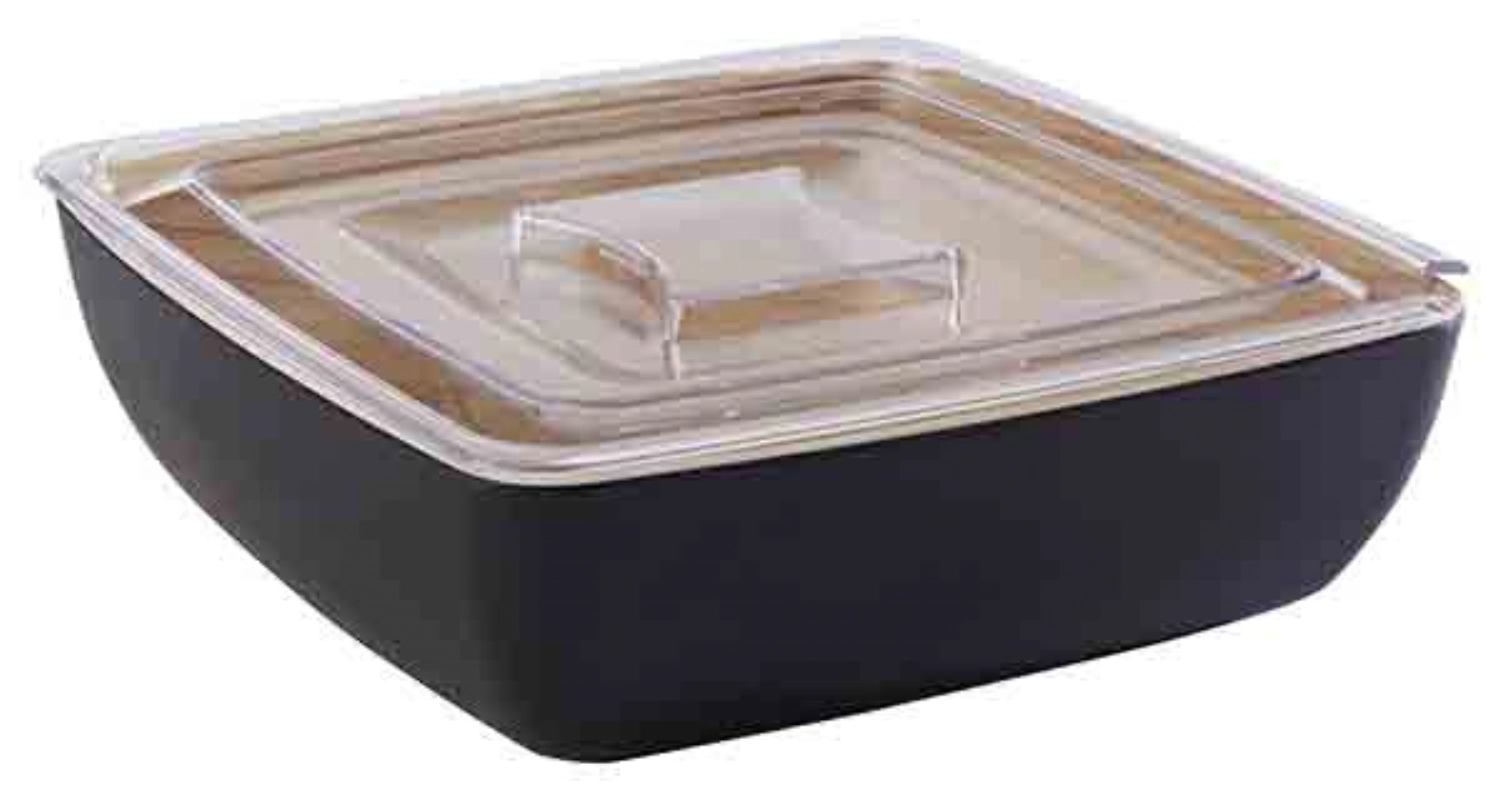 Schale FRIDA 2.65lt., Schwarz(aussen)/Holzoptik