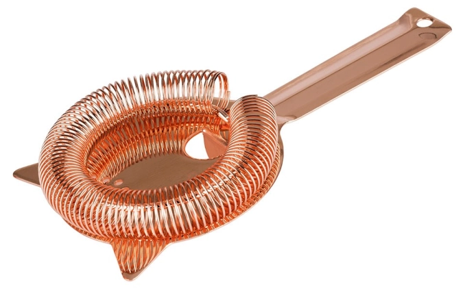 Passoire à bar look cuivre brillant d9,5cm poignée 9cm