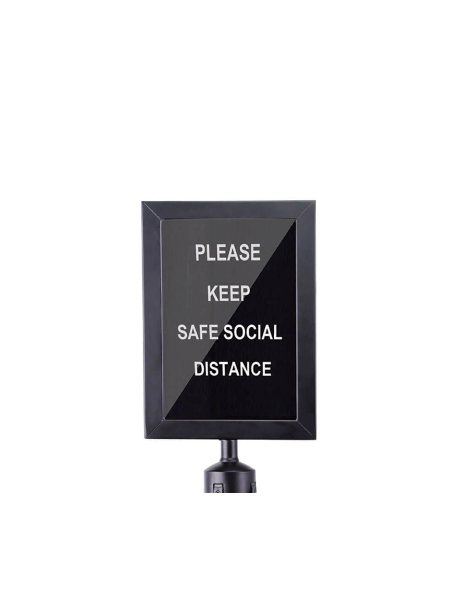 Schild A4 Please keep safe social distance schwarz