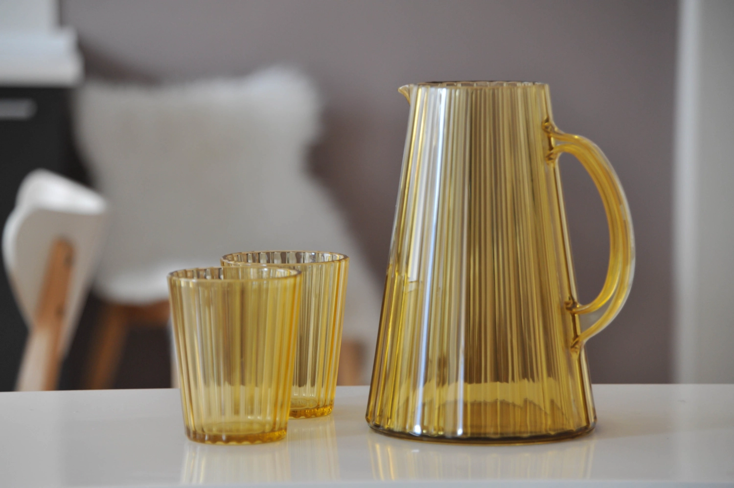 Set de 2 verres en acrylique 350ml, ambre