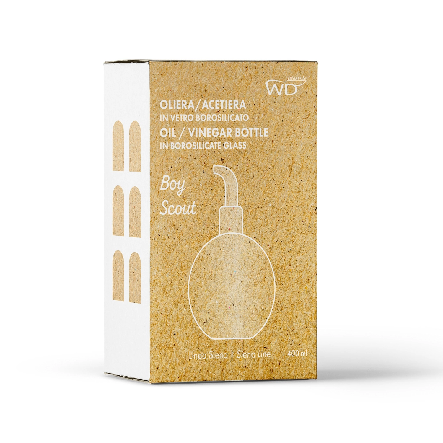 Oel-/Essigbehälter aus Borosilikatglas 400 ml rund