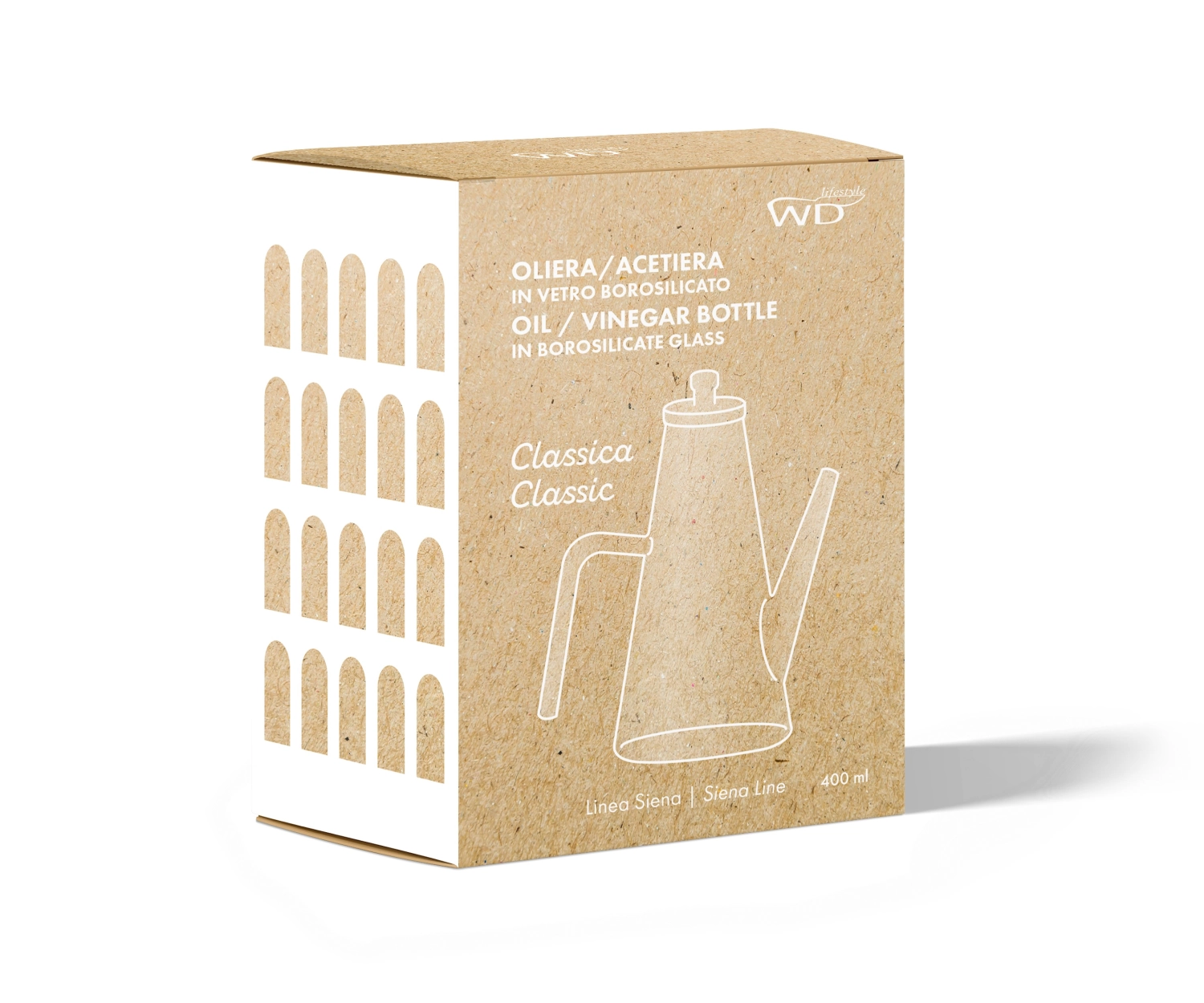 Oel-/Essigglas aus Borosilikatglas 400 ml Klassische Form