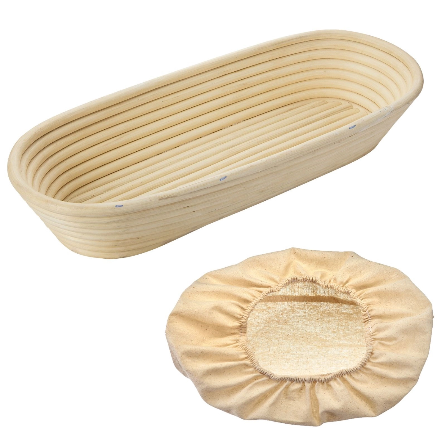 Paniers de fermentation ovale avec housse 39.5x15.4x7.2cm