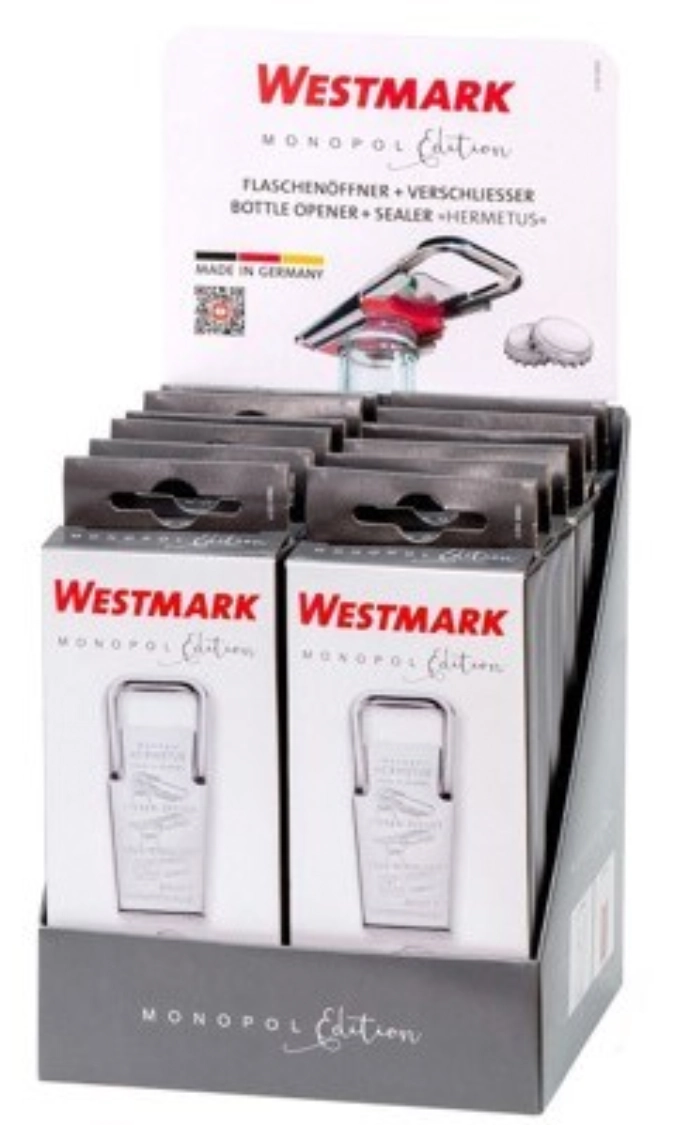 12 pcs. Présentoir Ouvre-bouteilles et bouchons Monopol