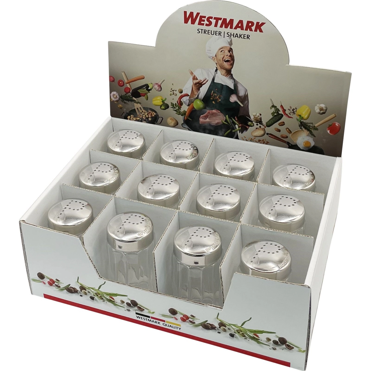 Display 12 Stk. Pfefferstreuer Traditionell