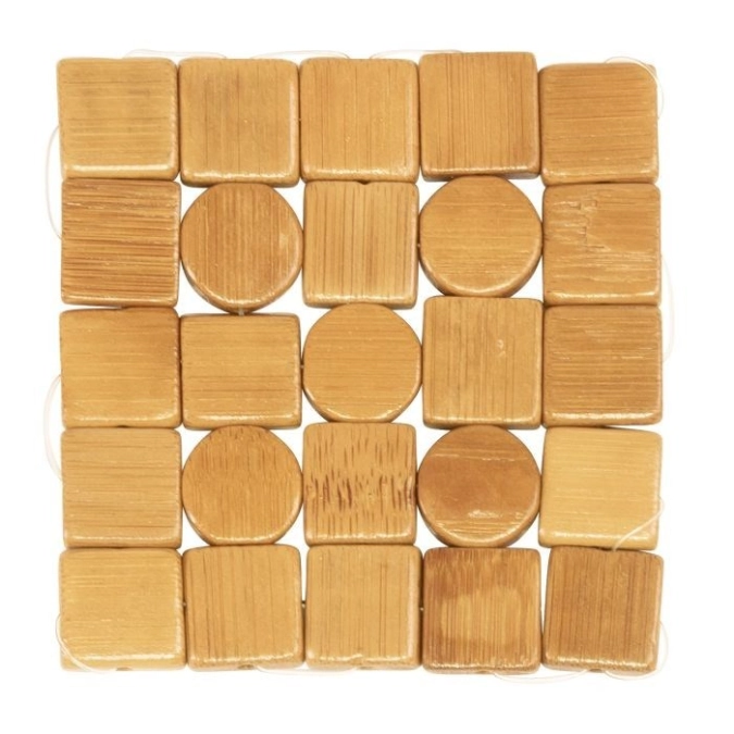 4er Set Mosaik Bambus Untersetzer