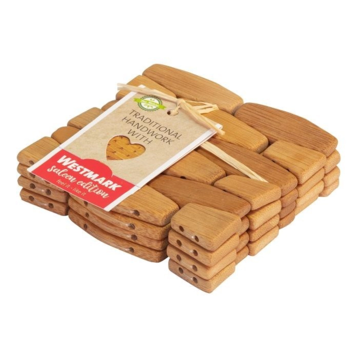 4er Set Trapez Bambus Untersetzer