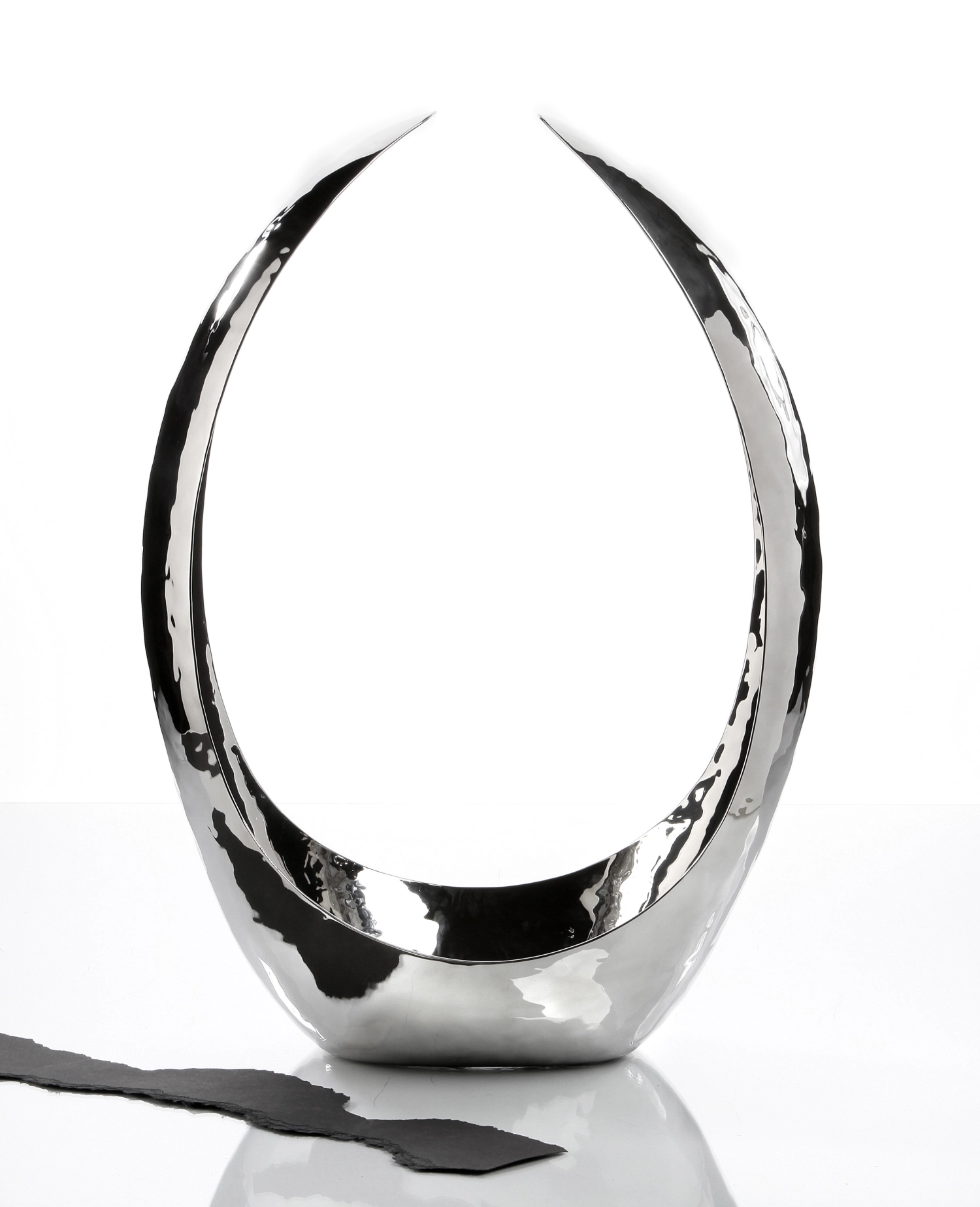 WINGS Coupe, acier inoxydable, martelé, 34x22cm, H48cm