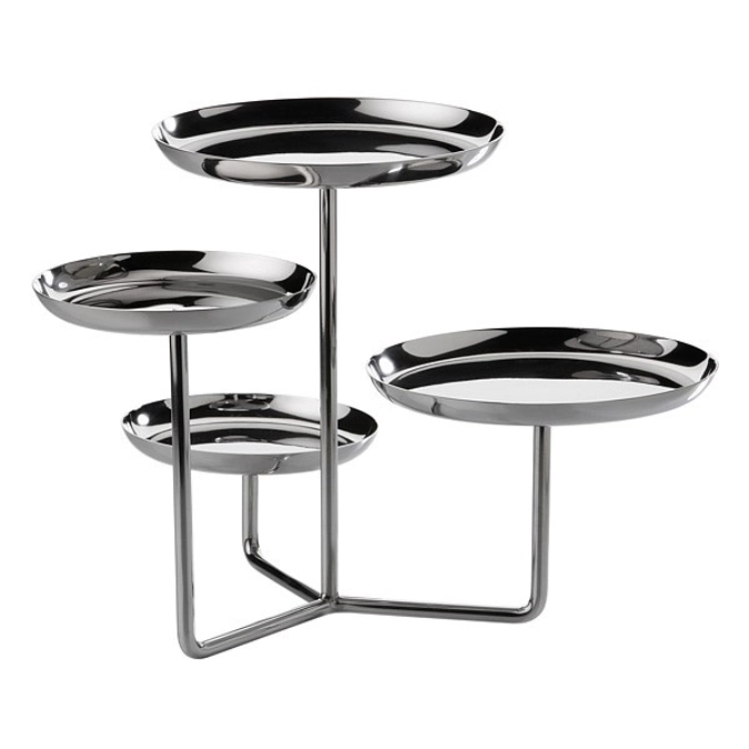 Etagere/Gebäckständer 4armig Edelst., hochglanzp. H25cm