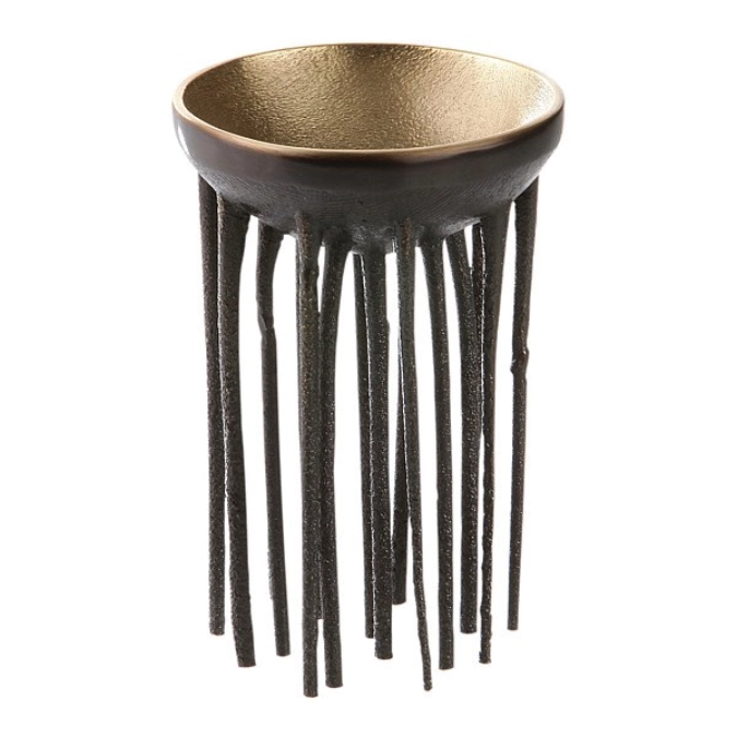 FAKIR coupe laiton, doré/noir, D7.5cm, H11cm