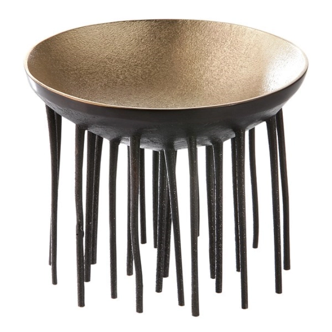 FAKIR coupe laiton, doré/noir, D12.5cm, H10cm