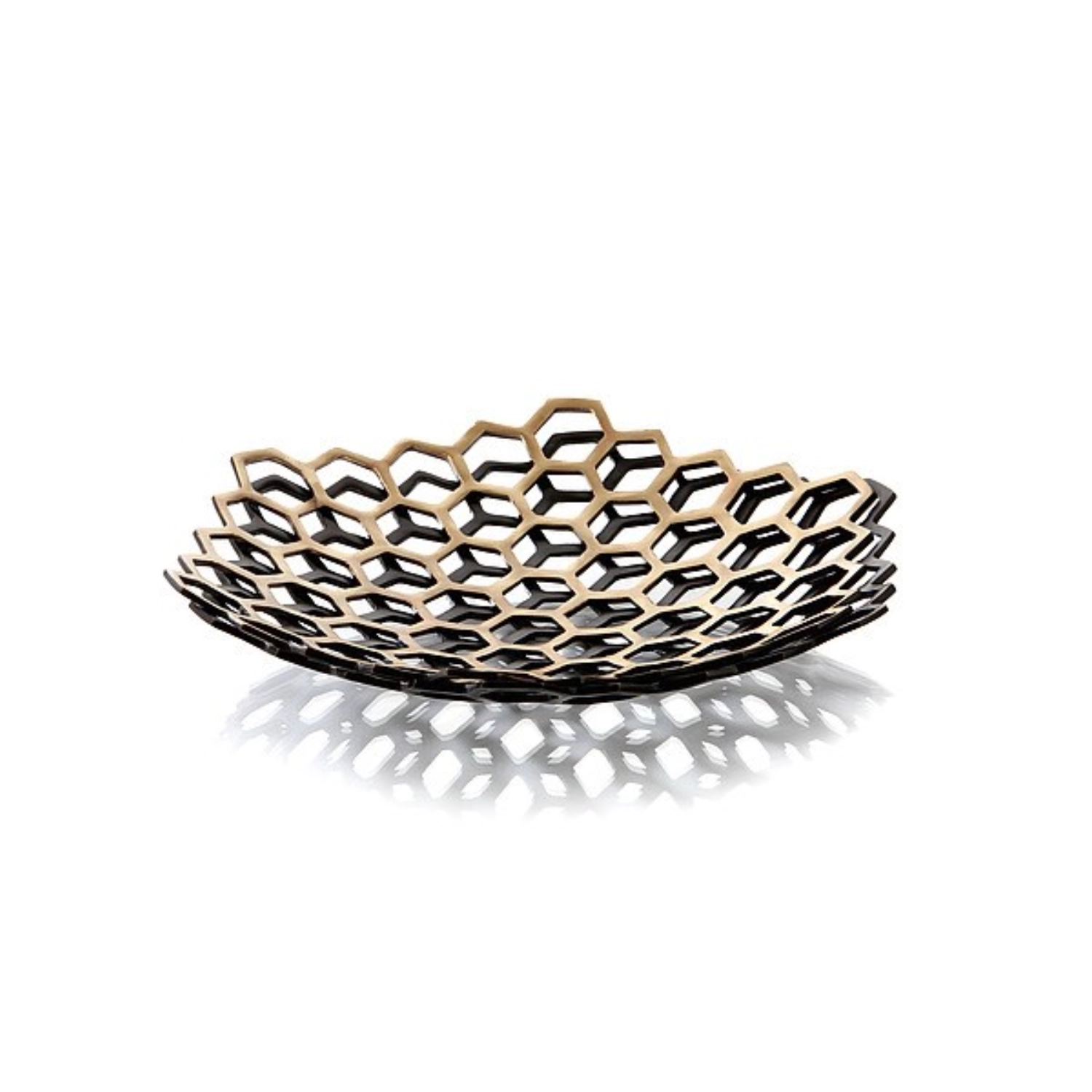 MATRIX Plat laiton, doré, noir, D38cm, H7cm