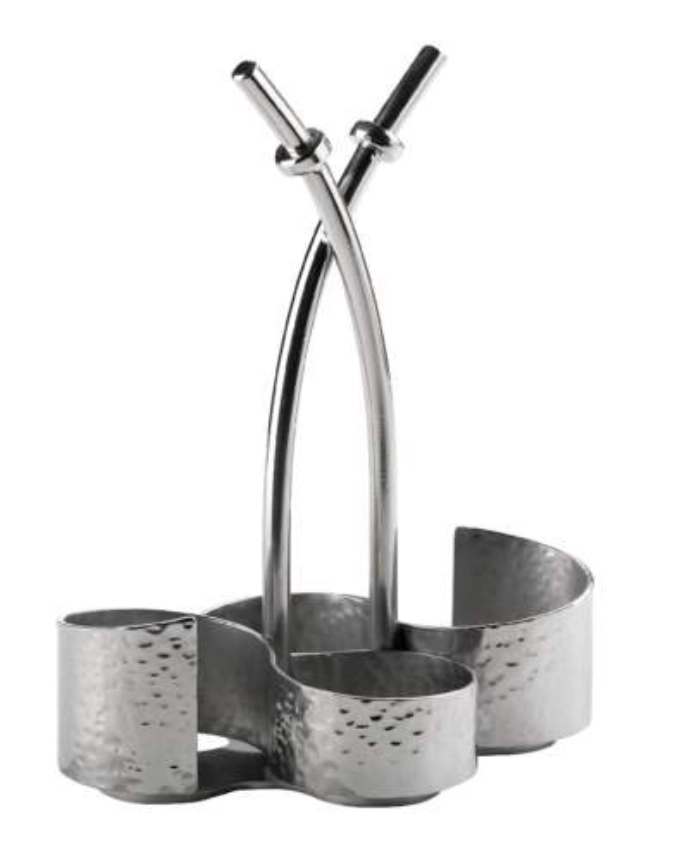 Menage, Edelstahl, gehämmert, 16x11.5cm, H21cm