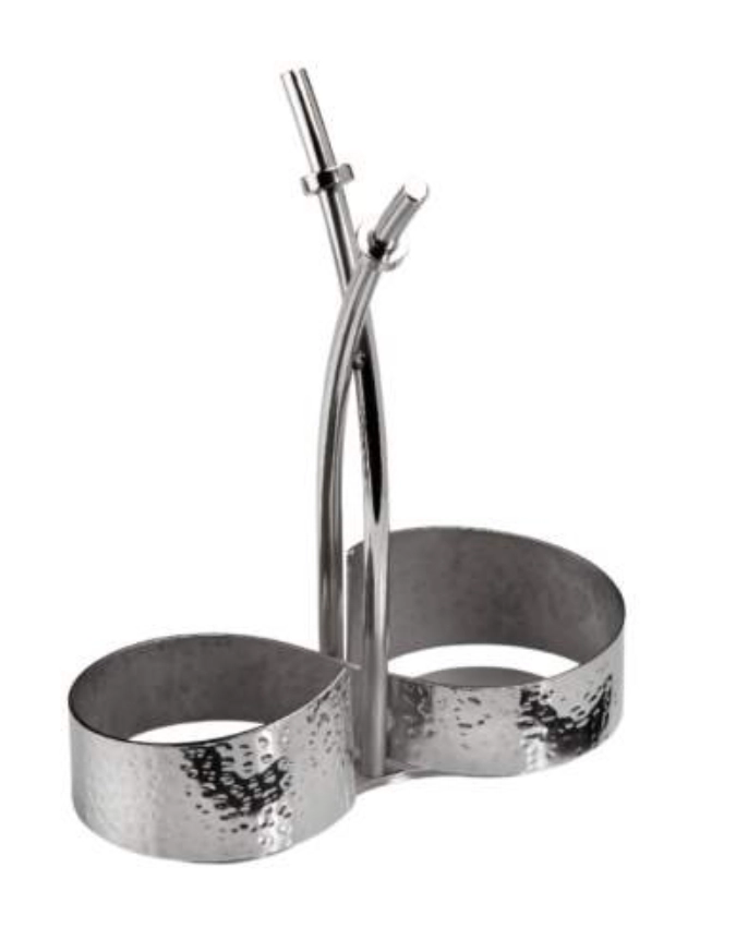 Menage, Edelstahl gehämmert, 18.5x8.7cm, H22cm