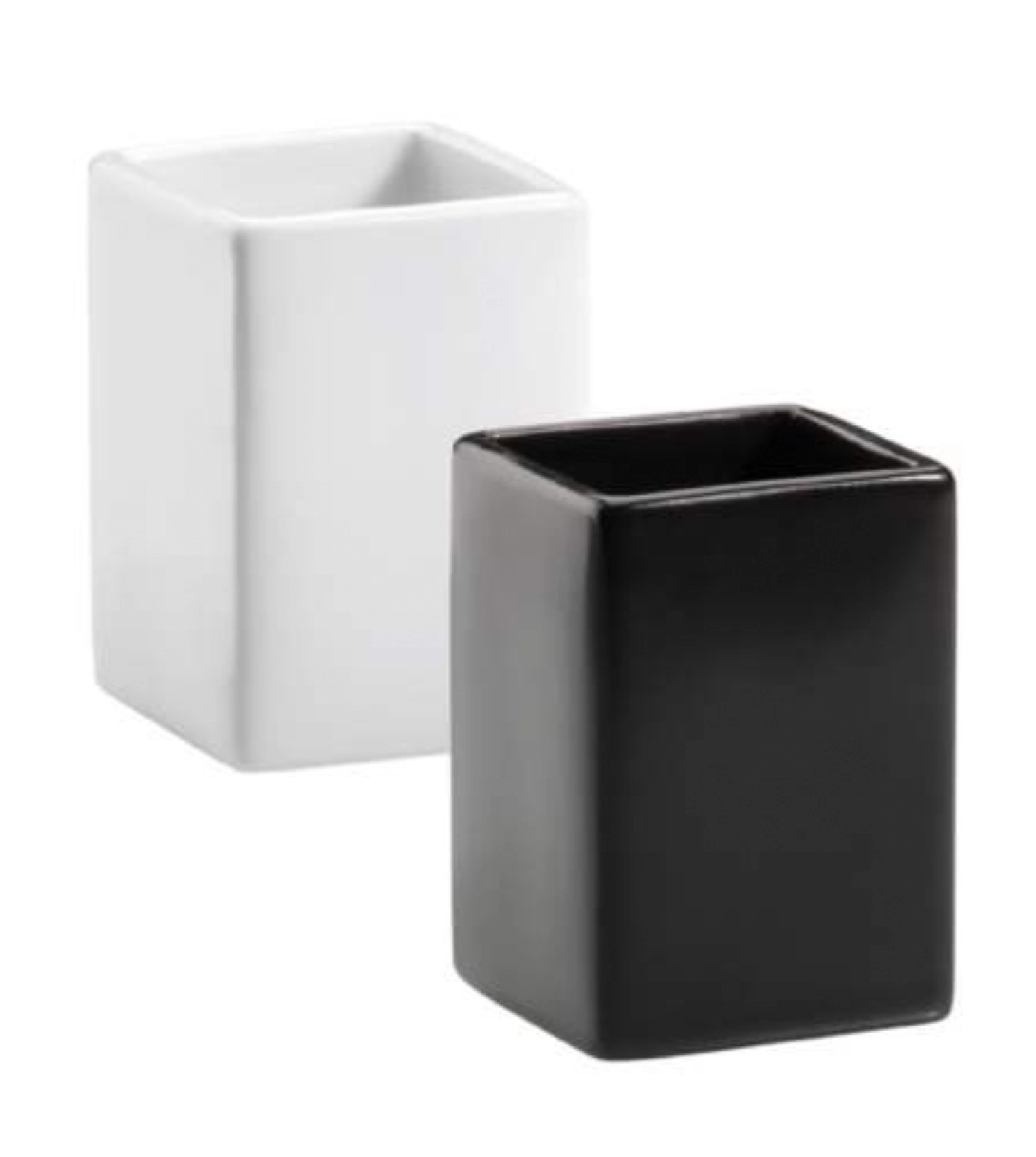 Set de 4 coupelles, porcelaine, noir, 4.9x4.9x7cm, 0.11L