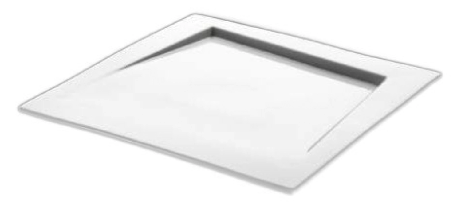 Set de 4 assiettes MODULes, porcelaine, blanc, 27x27cm