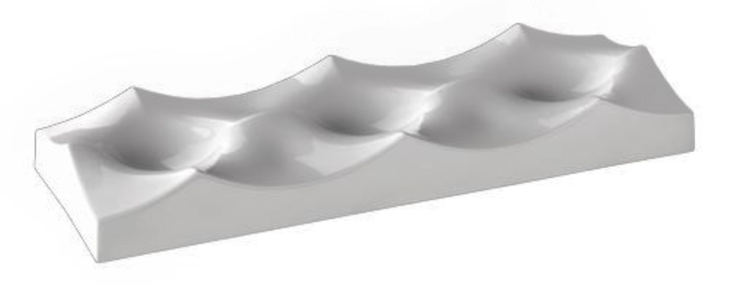 COLLINA Plateau, porcelaine, blanc, 36.5x12.5x4.5cm