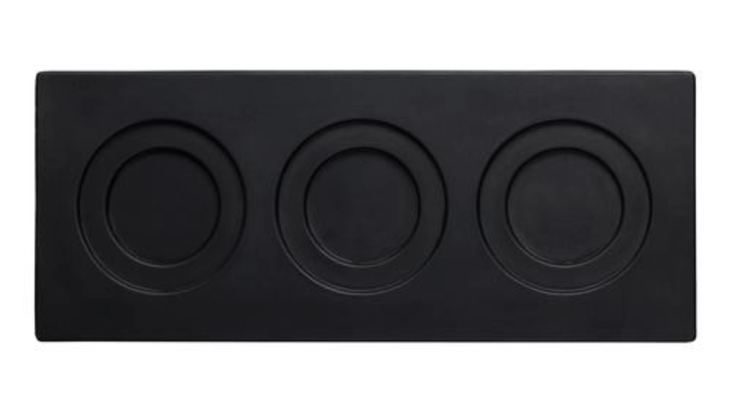 2 x plateau gn 2/8, mélamine, noir, 13.2x32.5x1.8cm