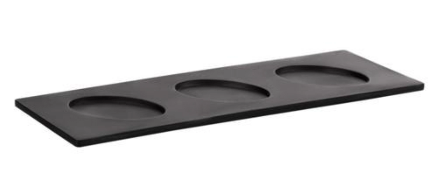 Set de 2 plateaux gn 2/8, mélamine, noirm. 32.5x13.2x1.8cm