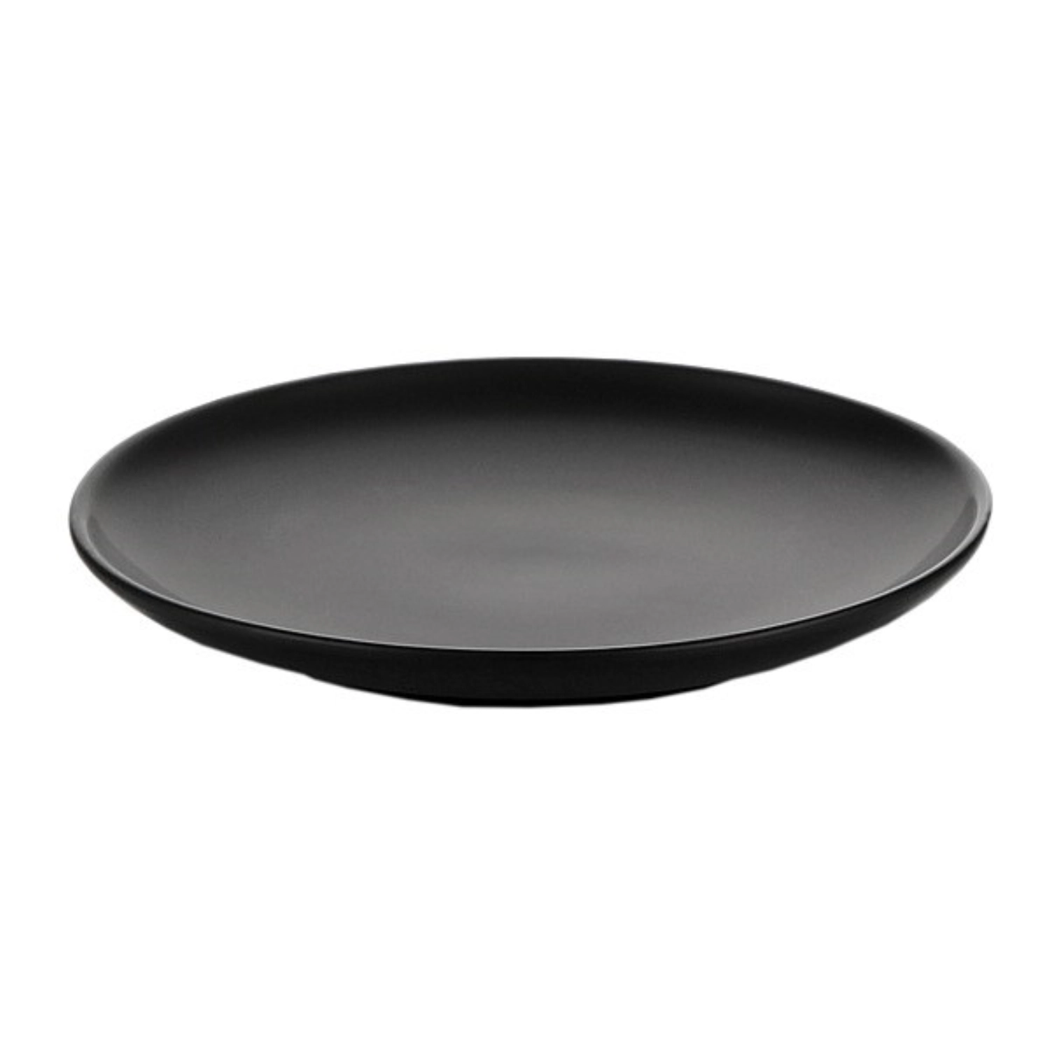 Set de 4 assiettes plates, porcelaine, noir mat, D17cm
