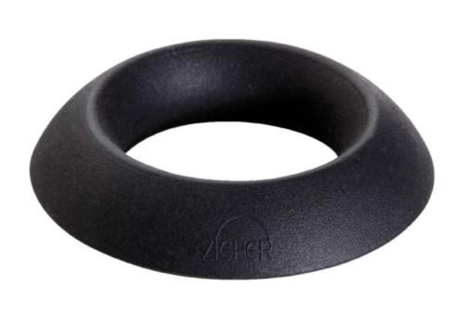 Set de 3 anneaux SELECTION A., silicone, noir, D13.4cm