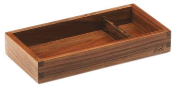 SOLID Boîte à compartiments en noyer massif, 24.4x12.4x4cm