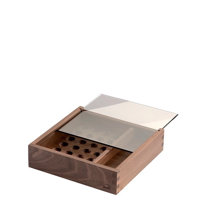 SOLID Pralinen-Präsentationsbox, Walnussholz 23.8x23.8x6cm