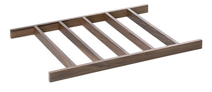 SOLID Tabletteinsatz m. 6 Unterteil., Walnussh., 50x34x2.9cm