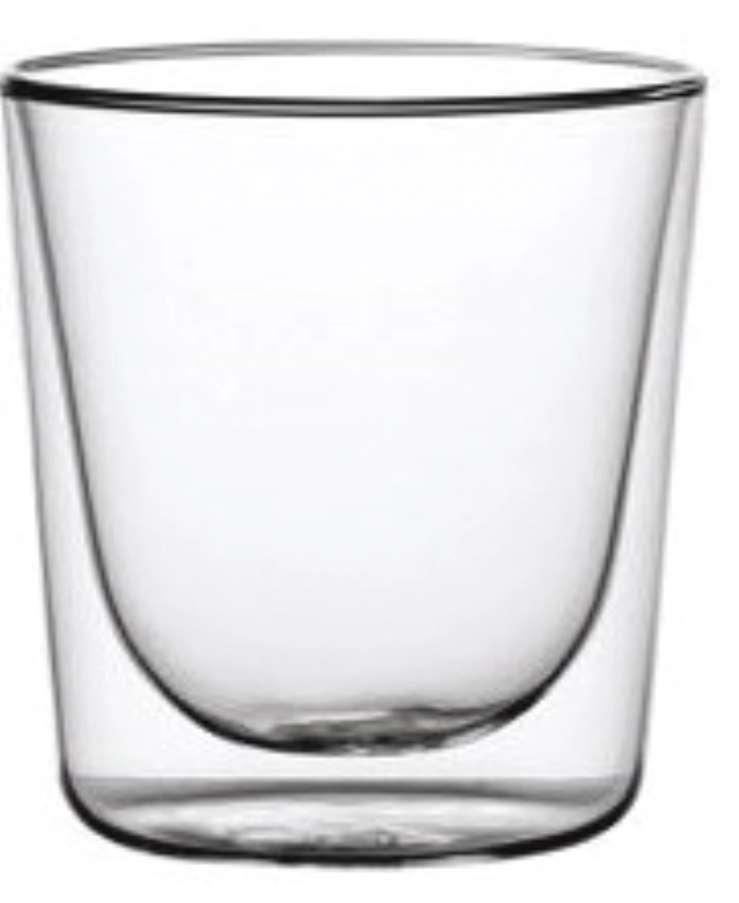 6er Set Glasminiatur, doppelwandig, D8.8cm, H7.5cm, 0.21L