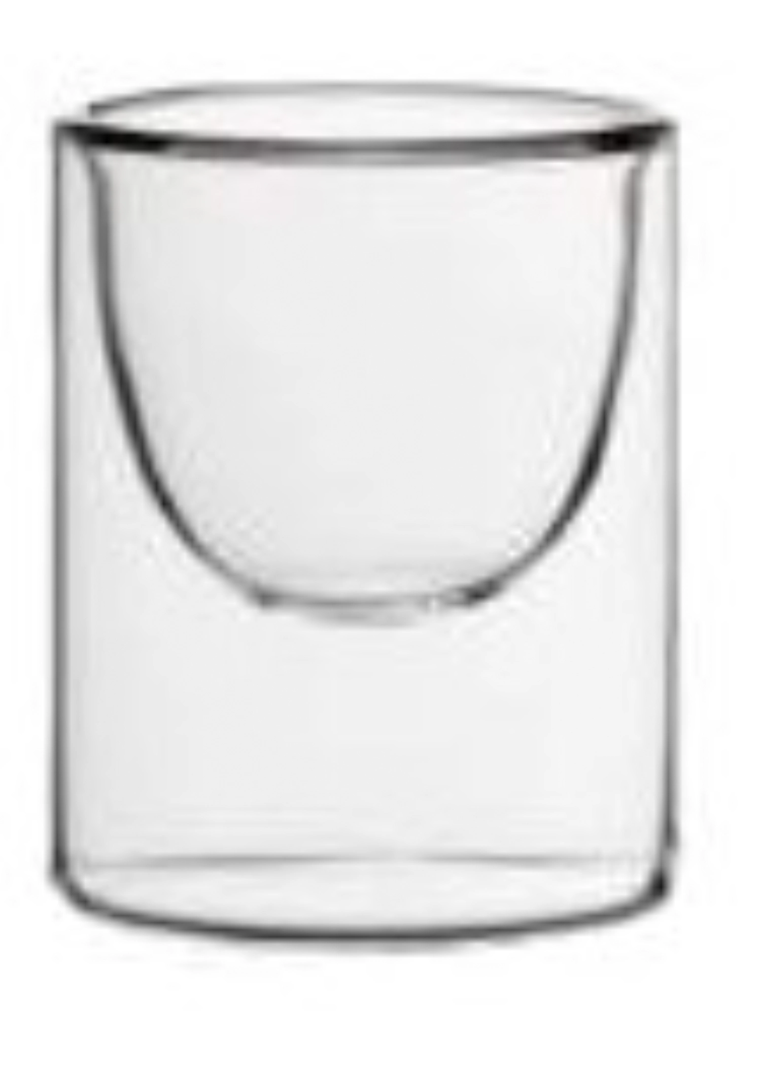 6 coupes en verre halfmoon, double paroi, d6cm h7.5cm, 0.08l